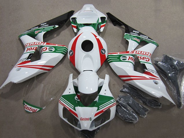 2006-2007 Honda CBR1000RR Motorcycle Fairings - White Red Green Glossy Black Castrol