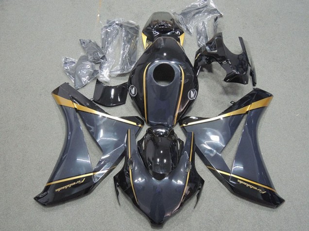 2008-2011 Honda CBR1000RR Motorcycle Fairings - Dark Blue Gold Glossy Black Fireblade
