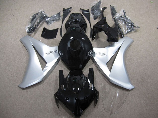 2008-2011 Honda CBR1000RR Motorcycle Fairings - Silver Glossy Black Fireblade