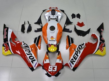 Shop 2017-2023 Honda CBR1000RR Motorcycle Fairings - Orange White Red Glossy Black Repsol Red Bull 93