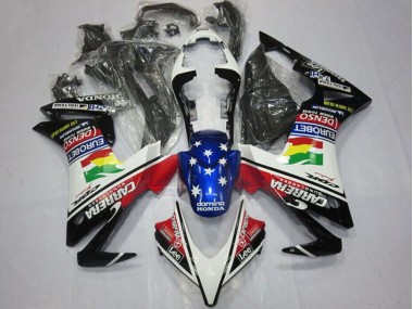 Shop 2013-2015 Honda CBR500R Motorcycle Fairings - White Red Blue Glossy Black Star Carrera Lee DENSO EuroBet