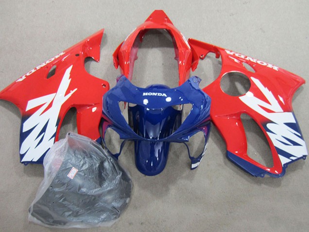 1999-2000 Honda CBR600 F4 Motorcycle Fairings - Red Dark Blue