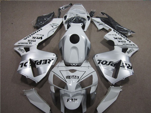 2005-2006 Honda CBR600RR Motorcycle Fairings - White Black Repsol