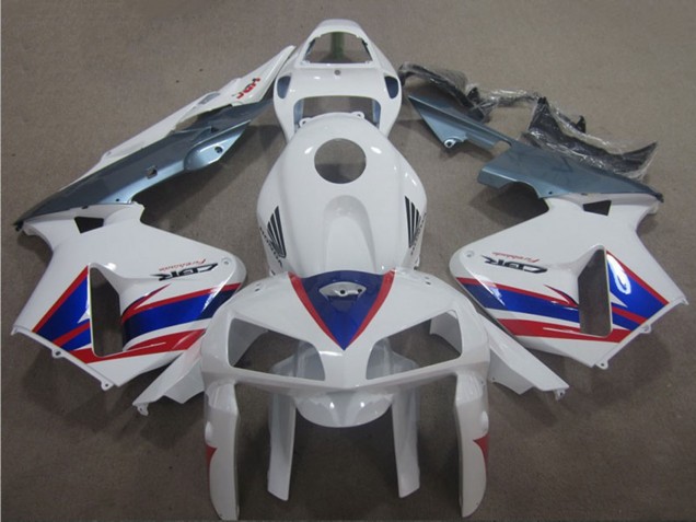 2005-2006 Honda CBR600RR Motorcycle Fairings - White Blue Red Silver