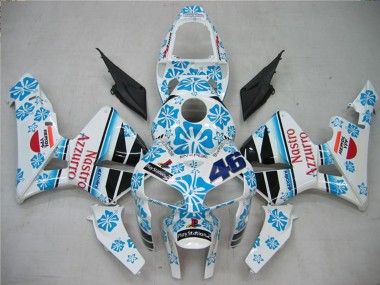 Shop 2005-2006 Honda CBR600RR Motorcycle Fairings - White Blue Red Nastro Azzurro 46