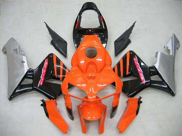 2005-2006 Honda CBR600RR Motorcycle Fairing - Orange Black Silver