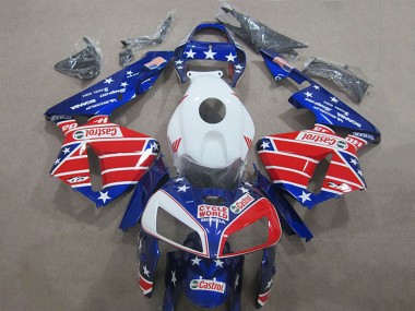Shop 2005-2006 Honda CBR600RR Motorcycle Fairings - White Red Blue Cycle World Castrol