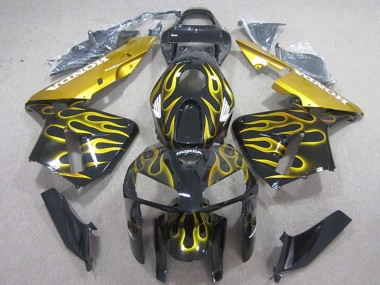 Shop 2005-2006 Honda CBR600RR Motorcycle Fairings - Glossy Black Yellow Flame