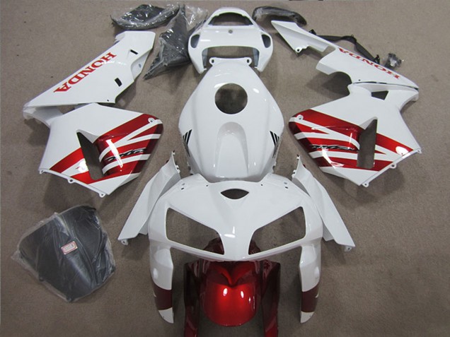 2005-2006 Honda CBR600RR Motorcycle Fairing - White Red