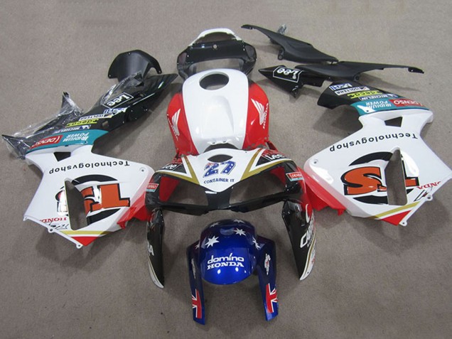 2005-2006 Honda CBR600RR Motorcycle Fairings - White Red Black Blue 27