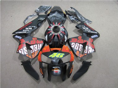 Shop 2005-2006 Honda CBR600RR Motorcycle Fairings - Matte Black Valentino Rossi Repsol 46
