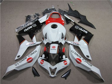 Shop 2007-2008 Honda CBR600RR Motorcycle Fairings - White Red Glossy Black Konica Minolta MAPEI