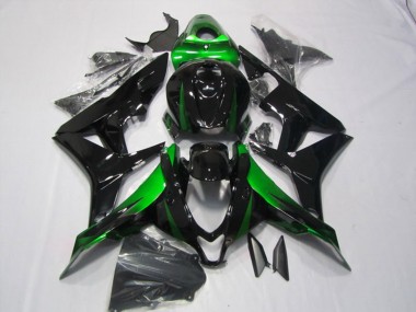 Shop 2007-2008 Honda CBR600RR Motorcycle Fairings Kits - Green Glossy Black