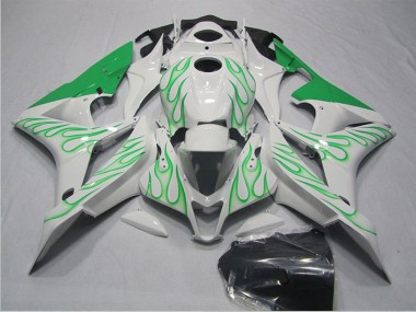 Shop 2007-2008 Honda CBR600RR Motorcycle Fairings - White Green Flame