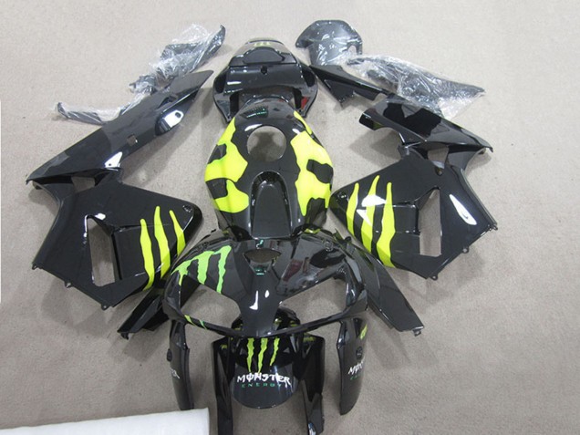 2007-2008 Honda CBR600RR Motorcycle Fairings - Glossy Black Yellow Green Monster