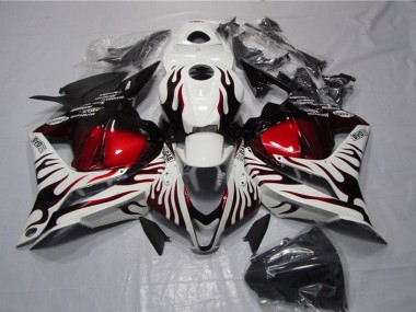 Shop 2009-2012 Honda CBR600RR Motorcycle Fairings - White Red Glossy Black Flame