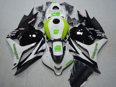 Shop 2009-2012 Honda CBR600RR Motorcycle Fairing - White Green Glossy Black Hannspree