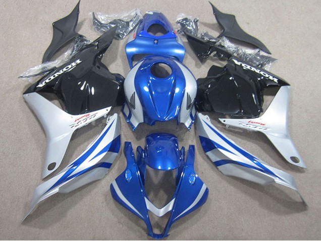 2009-2012 Honda CBR600RR Motorcycle Fairings - Silver Blue Glossy Black