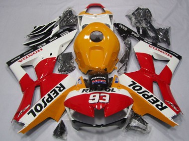 Shop 2013-2023 Honda CBR600RR Motorcycle Fairing - Orange White Red Glossy Black Repsol 93
