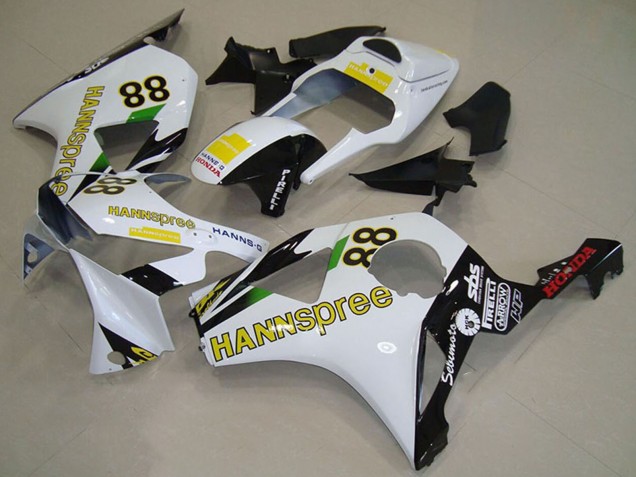 2002-2003 Honda CBR900RR 954 Motorcycle Fairings - White Yellow Glossy Black Hannspree 88