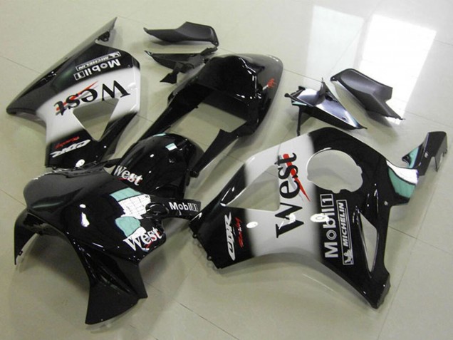 2002-2003 Honda CBR900RR 954 Motorcycle Fairings - Glossy Black White West