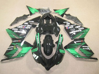 Shop 2004-2005 Kawasaki ZX10R Motorcycle Fairings - Black Green C-Shock Monster