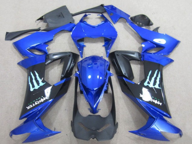 2008-2010 Kawasaki ZX10R Motorcycle Fairings - Blue Black Monster