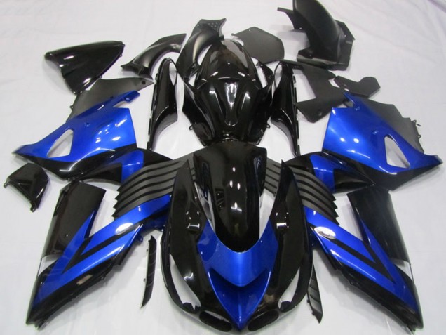2006-2011 Kawasaki ZX14R ZZR1400 Motorcycle Fairings - Blue Glossy Black