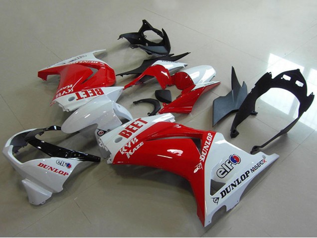 2008-2012 Kawasaki ZX250R Motorcycle Fairings - White Red BEET