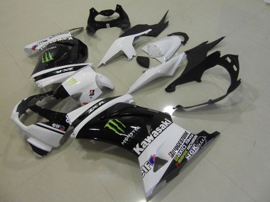 Shop 2008-2012 Kawasaki ZX250R Motorcycle Fairings - White Glossy Black GREEN Elf Monster
