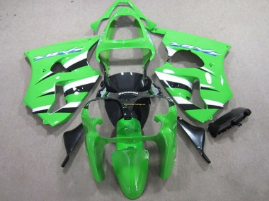 Shop 2000-2002 Kawasaki ZX6R Motorcycle Fairing Kit - Green White Black
