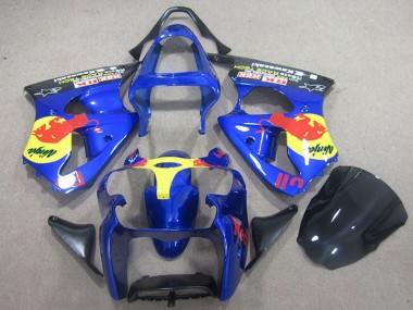 Shop 2000-2002 Kawasaki ZX6R Motorcycle Fairings - Blue Yellow Red Bull