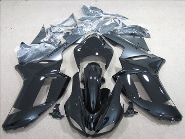 Shop 2007-2008 Kawasaki ZX6R Motorcycle Fairings - Black Silver