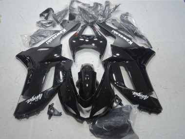 Shop 2007-2008 Kawasaki ZX6R Motorcycle Fairings - Glossy Black Matte Black White Red Decals