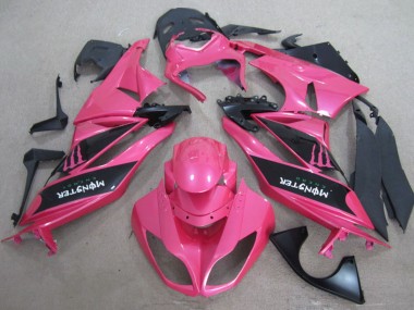 Shop 2009-2012 Kawasaki ZX6R Motorcycle Fairings - Pink Black Monster