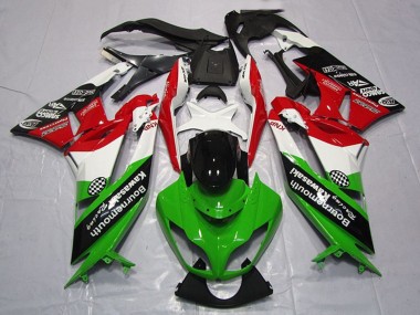 Shop 2009-2012 Kawasaki ZX6R Motorcycle Fairings - White Red Green Glossy Black
