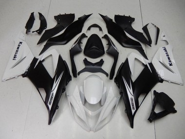 Shop 2013-2018 Kawasaki ZX6R Motorcycle Fairings Kits - White Matte Black