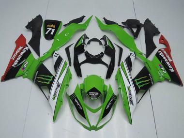 Shop 2013-2018 Kawasaki ZX6R Motorcycle Fairings - Green White Black Red Monster