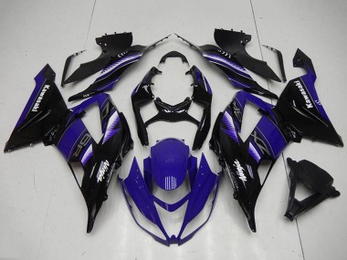 Shop 2013-2018 Kawasaki ZX6R Motorcycle Fairing Kits - Blue Glossy Black