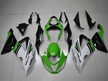 Shop 2013-2018 Kawasaki ZX6R Motorcycle Fairings - Green White Black Stripe