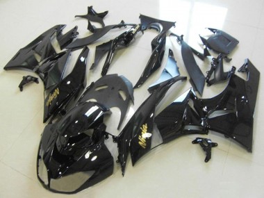 Shop 2013-2018 Kawasaki ZX6R Motorcycle Fairings - Glossy Black Gold Ninja