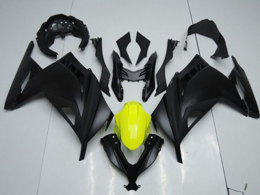 Shop 2013-2018 Kawasaki ZX300R Motorcycle Fairings - Matte Black Yellow