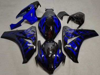 Shop 2008-2011 Honda CBR1000RR Motorcycle Fairings - Glossy Black Blue Flame