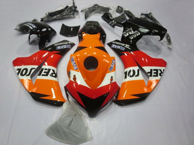 2008-2011 Honda CBR1000RR Bike Fairings - Orange White Red Glossy Black Repsol
