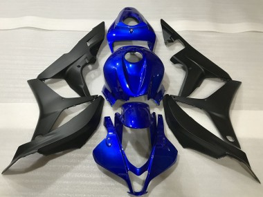 Shop 2007-2008 Honda CBR600RR Motorcycle Fairing Kits - Blue Matte Black