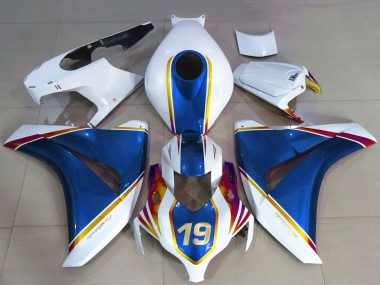 Shop 2008-2011 Honda CBR1000RR Motorcycle Fairings - White Blue Yellow Red 19