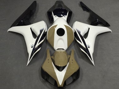 Shop 2006-2007 Honda CBR1000RR Motorcycle Fairings - White Tan Glossy Black
