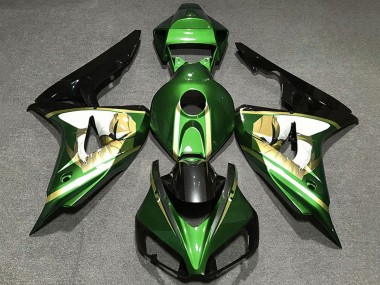Shop 2006-2007 Honda CBR1000RR Motorcycle Fairings - Green White Gold Glossy Black