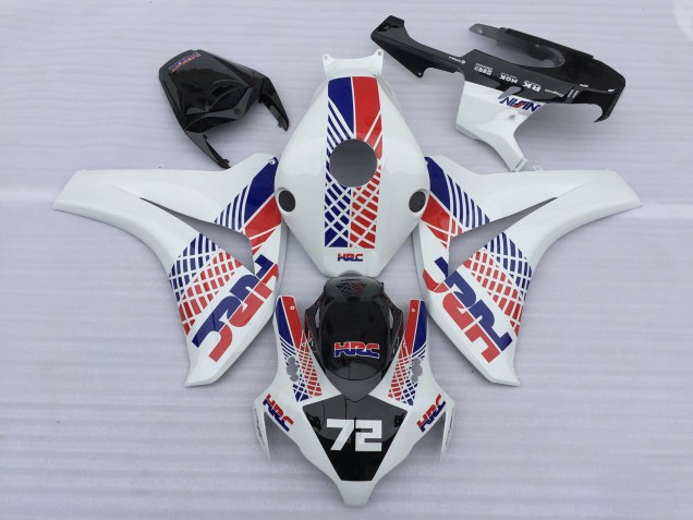2008-2011 Honda CBR1000RR Motorcycle Fairings - White Blue Red HRC 72