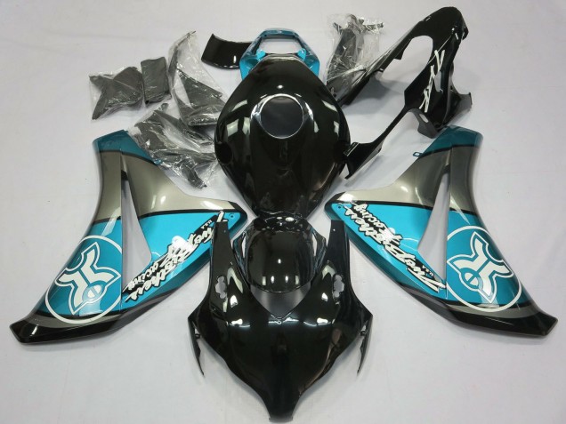 2008-2011 Honda CBR1000RR Motorcycle Fairings - Light Blue Grey Glossy Black